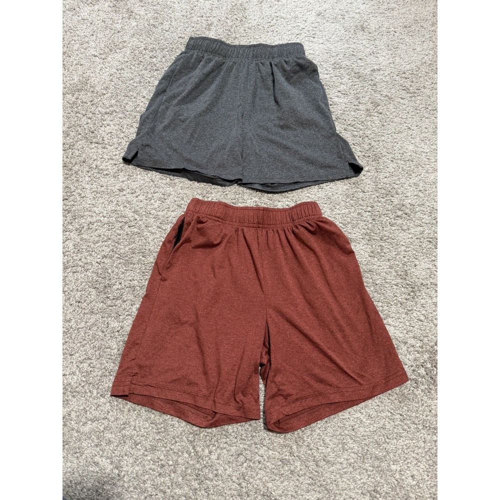 Lot of 2 Youth Boy's Old Navy Drawstring Shorts W/ Pockets M(8) Gray & Red